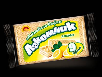 Вафли Лакомник лимон *12